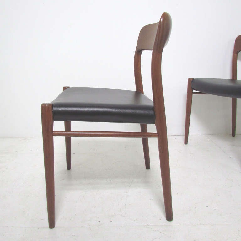 Set of Ten Teak Dining Chairs by Niels Moller for JL Moller, Circa 1960's In Good Condition In Peabody, MA