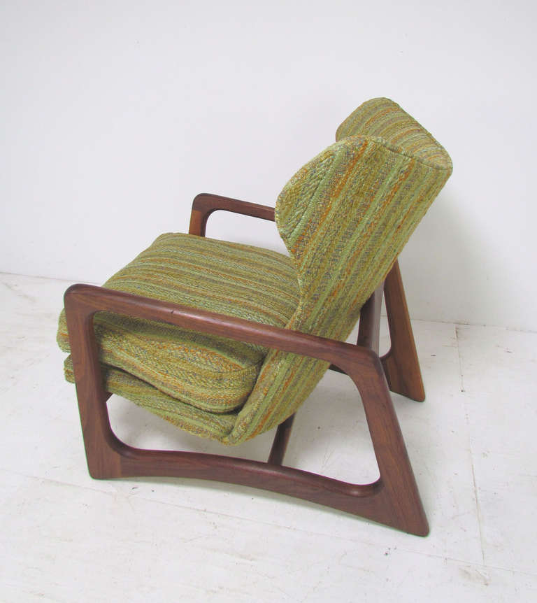 American Sculptural Mid-Century Wing Back Lounge Arm Chair by Adrian Pearsall