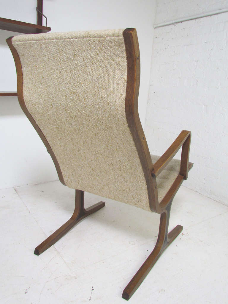 Japanese Sculptural Lounge Chair and Ottoman by Mitsumasa Sugasawa for Tendo Mokko