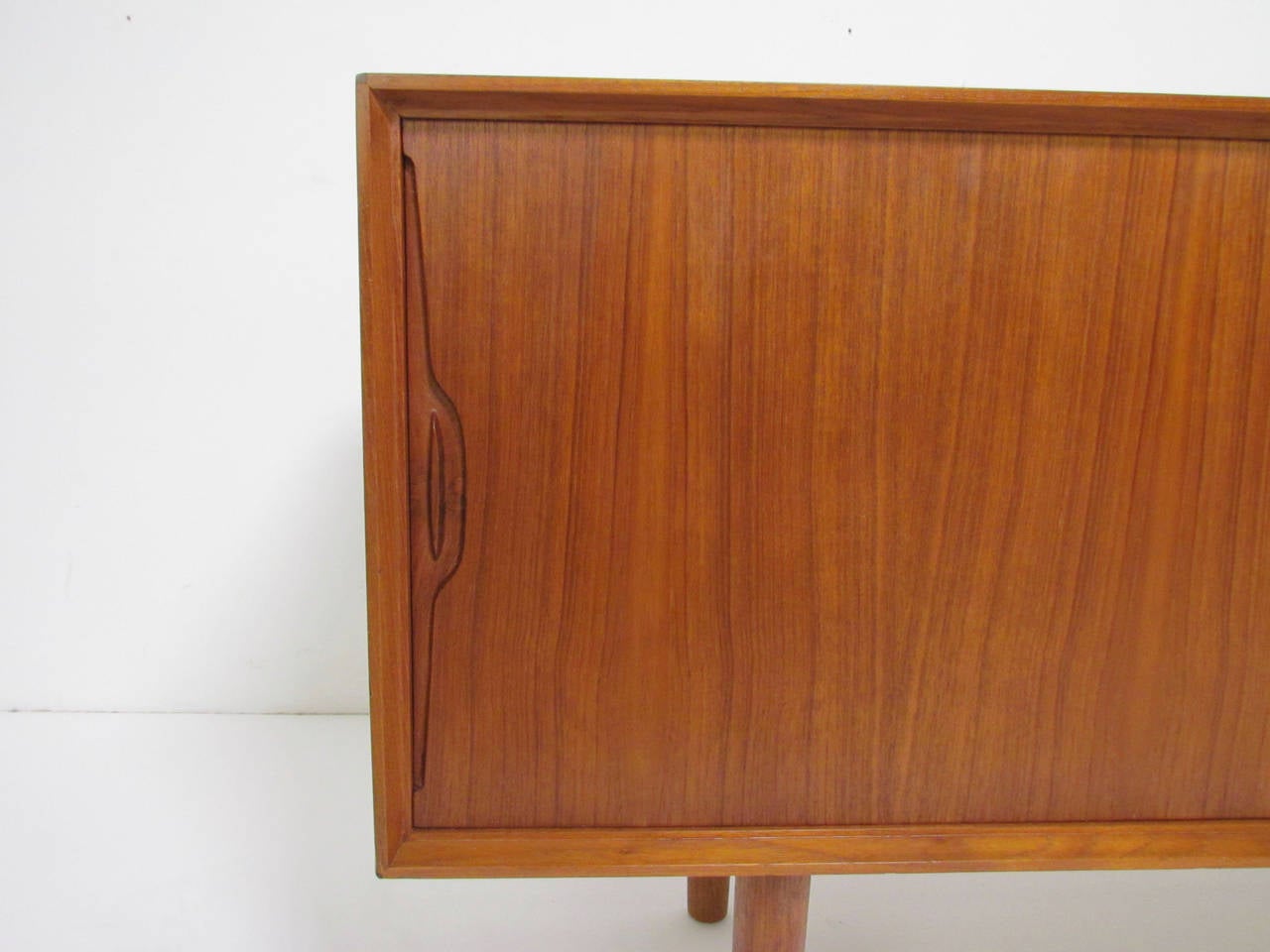 Low Danish Teak Credenza or Media Cabinet by Knud Nielsen, circa 1960s