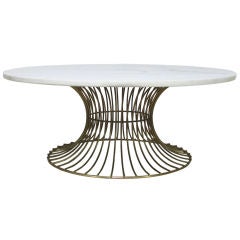 Basket Form Metal Work Coffee Table in Brass Finish