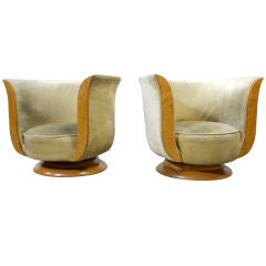 Pair of  French Art Deco Lounge Chairs ca. 1940s