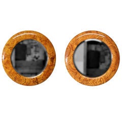 Two Hand Painted Faux Tortoise Shell Mirrors by Maitland Smith