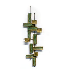 Patinated Metal Work Abstract Wall Sculpture ca. 1960s