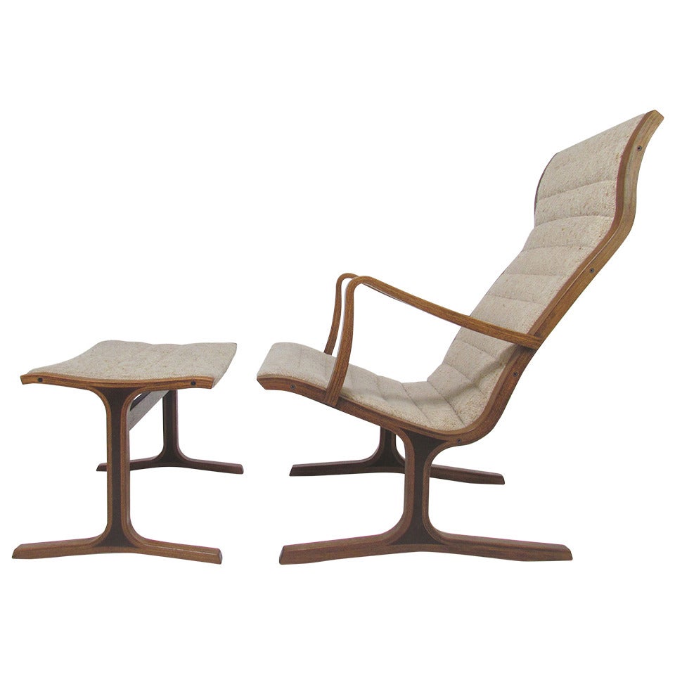 Sculptural Lounge Chair and Ottoman by Mitsumasa Sugasawa for Tendo Mokko