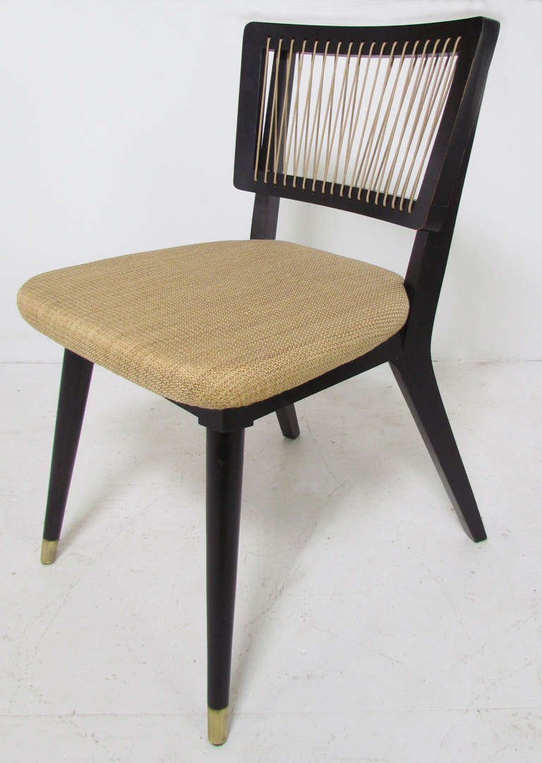 Mid-Century Modern Set of Six String-Back Dining Chairs by John Keal for Brown-Saltman