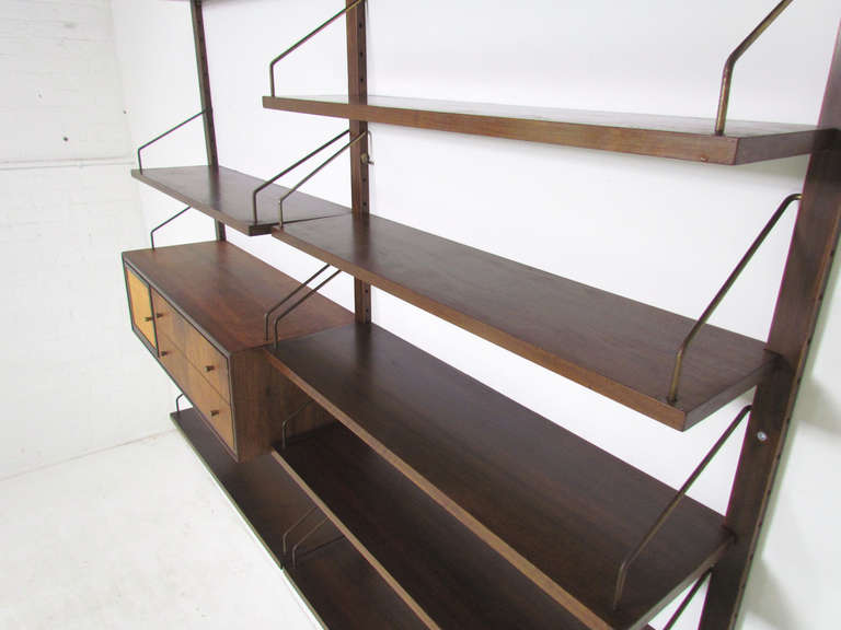 Mid-Century Cado Wall Mounted Book Case Shelving Unit In Good Condition In Peabody, MA