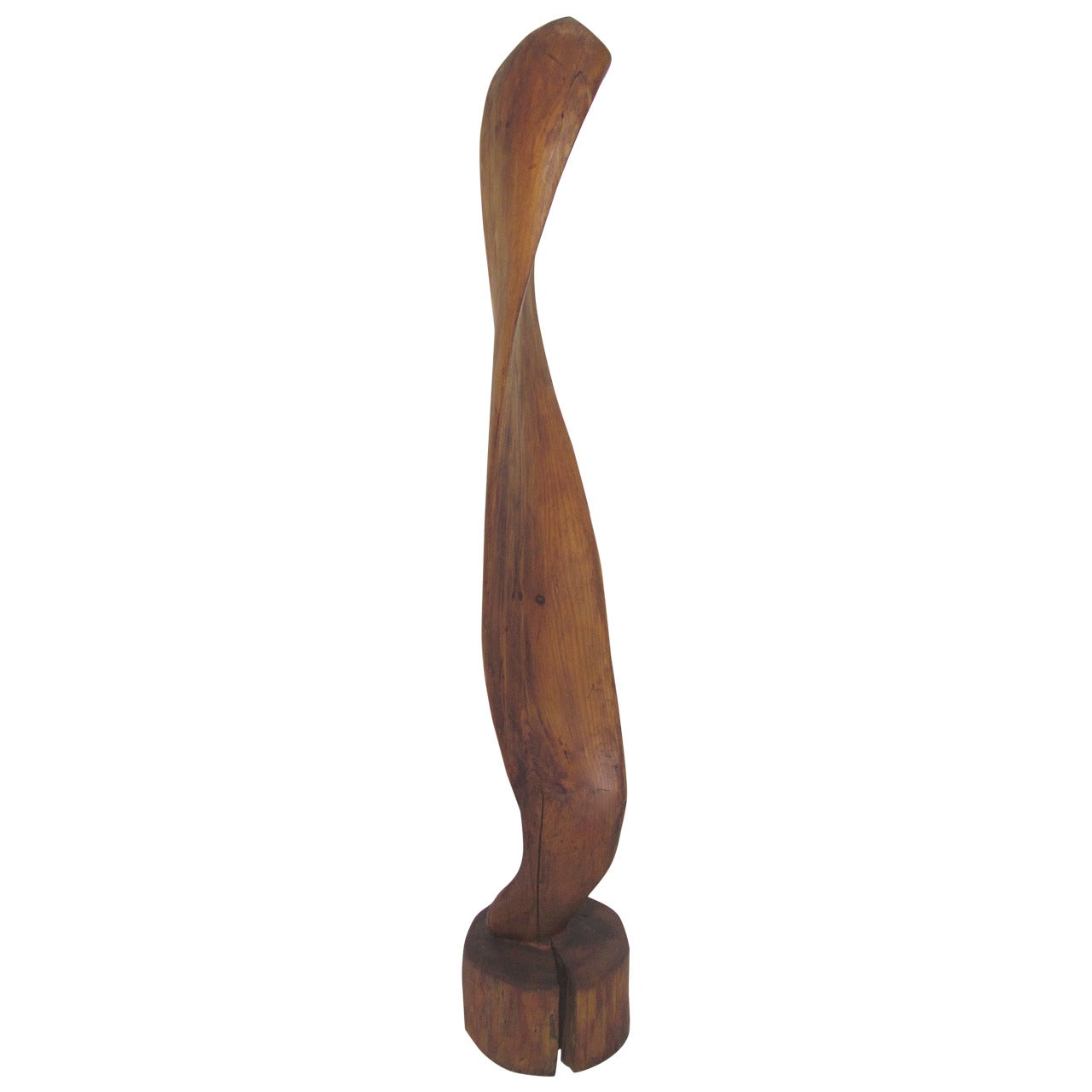 Abstract Hand-Carved Wood Five Foot Floor Sculpture by F. Neal Eddy, Dated 1979
