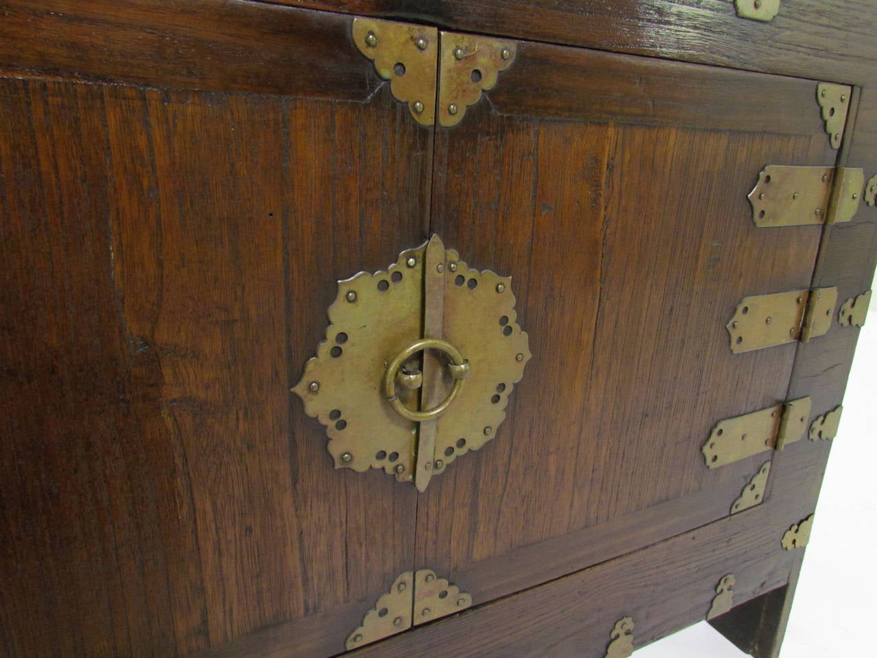 Meiji Antique 19th Century Korean Cabinet or Bandaji Chest with Brass Hardware
