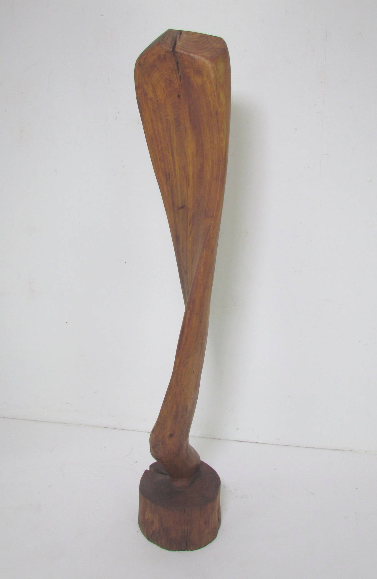 Abstract Hand-Carved Wood Five Foot Floor Sculpture by F. Neal Eddy, Dated 1979 In Good Condition In Peabody, MA