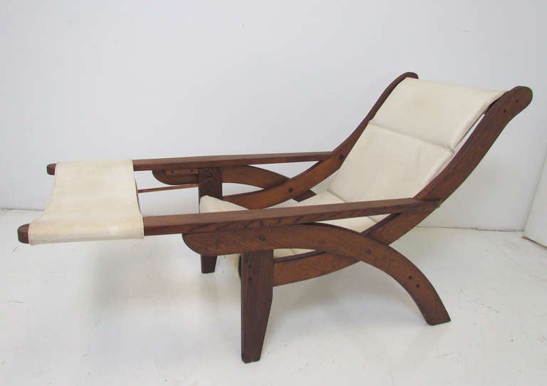 British Colonial Rare Plantation Sling Chair by Abercrombie & Fitch, ca. 1960s