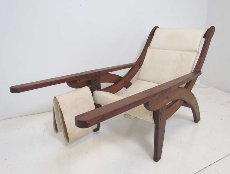 Rare Plantation Sling Chair by Abercrombie & Fitch, ca. 1960s In Good Condition In Peabody, MA
