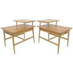 Pair of Two-Tiered Planner Group Side Tables by Paul McCobb