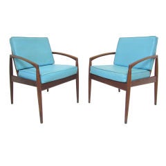 Pair of Danish Teak Lounge Chairs by Kai Kristiansen ca. 1950s