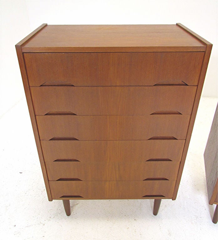 Pair of Danish Teak Dressers by Svend Langkilde ca. 1950s 1