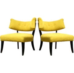 Pair of Klismos Style Slipper Chairs by Grosfeld House