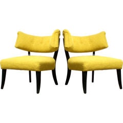 Pair of Klismos Style Slipper Chairs by Grosfeld House
