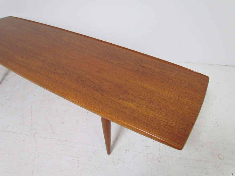 Mid-20th Century Danish Teak Coffee Table with Carved Edges by Moreddi