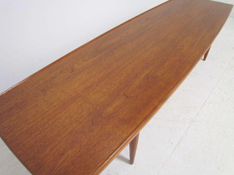 Danish Teak Coffee Table with Carved Edges by Moreddi 1