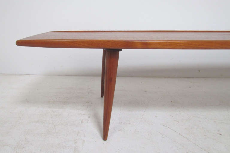 Danish Teak Coffee Table with Carved Edges by Moreddi 3