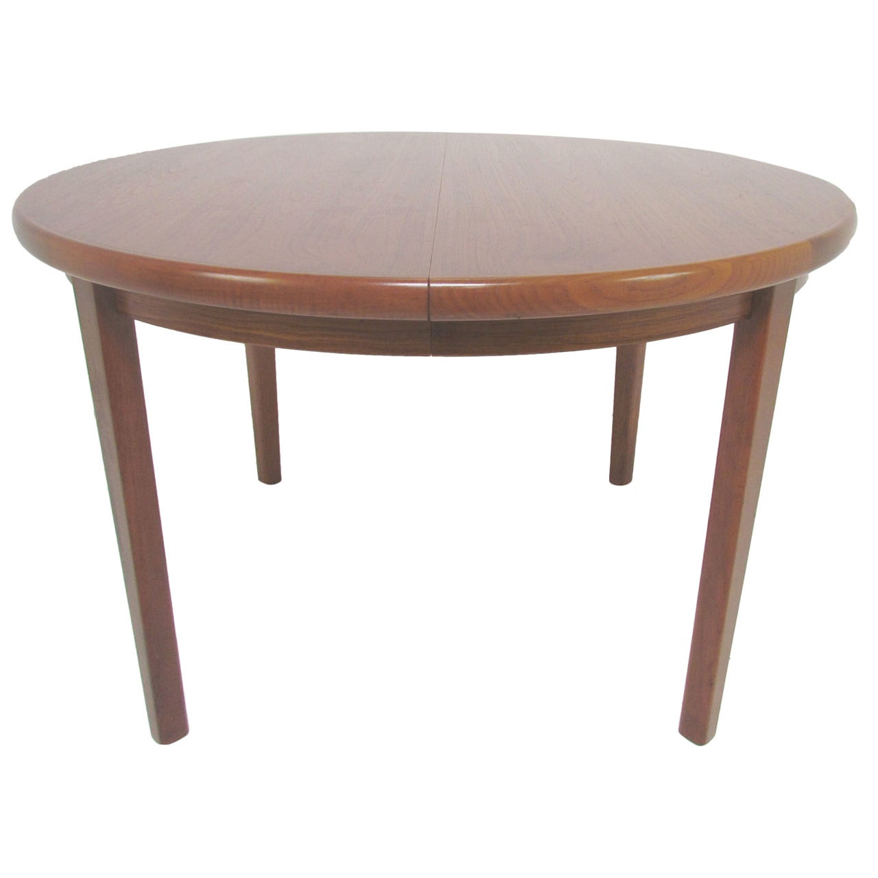 Danish Teak Round Expandable Dining Table by Rasmus