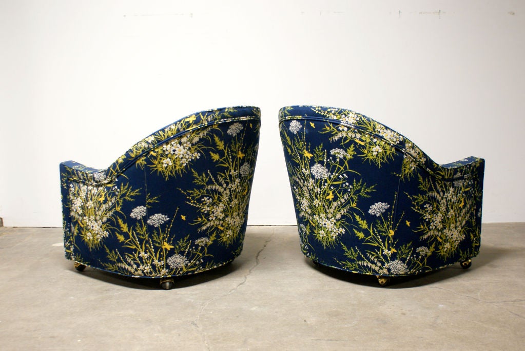 Pair of Sloped Back Lounge Chairs ca. 1970s