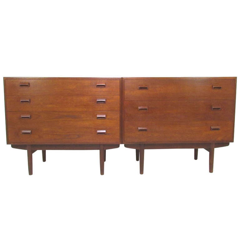 Pair of Danish Teak Dresser Chests (or Vanity) by Borge Mogensen