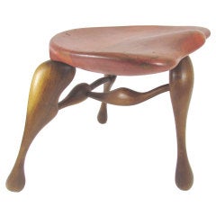 Sculptural American Studio Craft Stool by Ron Curtis, d. 1981