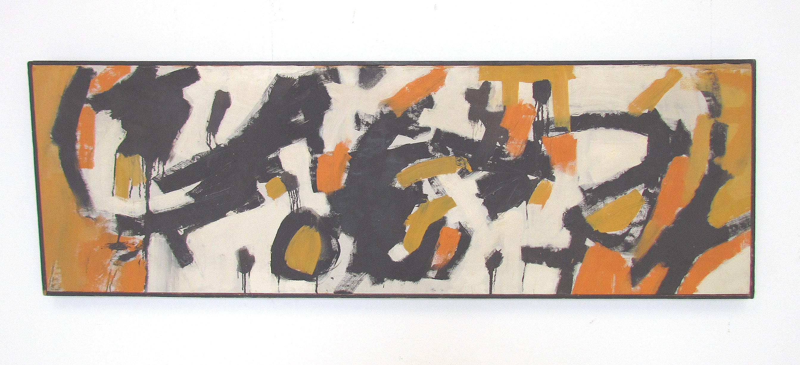 Panoramic Abstract Expressionist Painting in the Manner of Franz Kline ca. 1960s