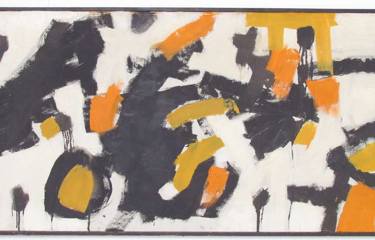 American Panoramic Abstract Expressionist Painting in the Manner of Franz Kline ca. 1960s