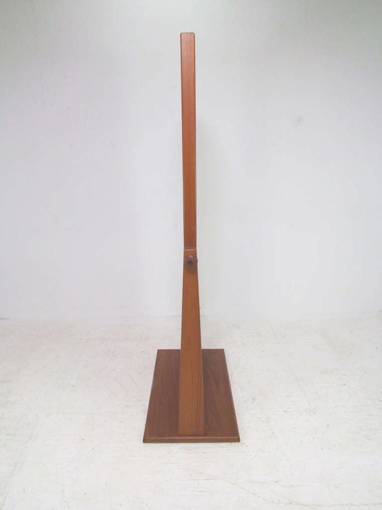 Danish Teak Full Length Pivoting Cheval Mirror by Pedersen & Hansen In Good Condition In Peabody, MA