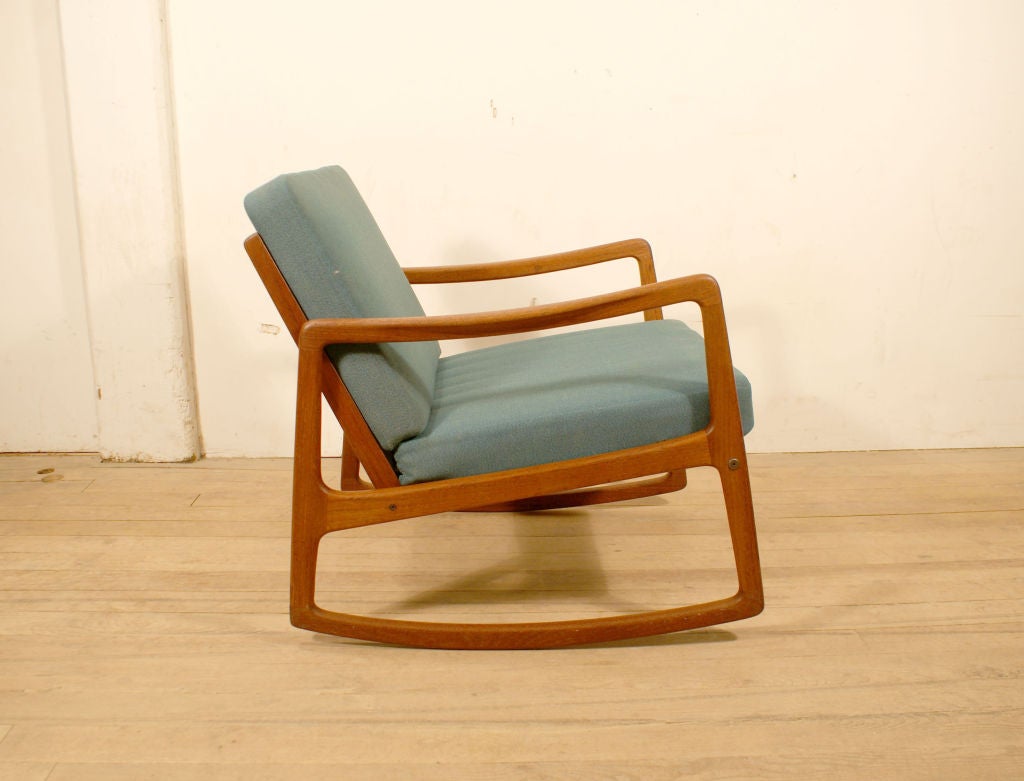 Danish Teak Rocking Chair by Ole Wanscher 1
