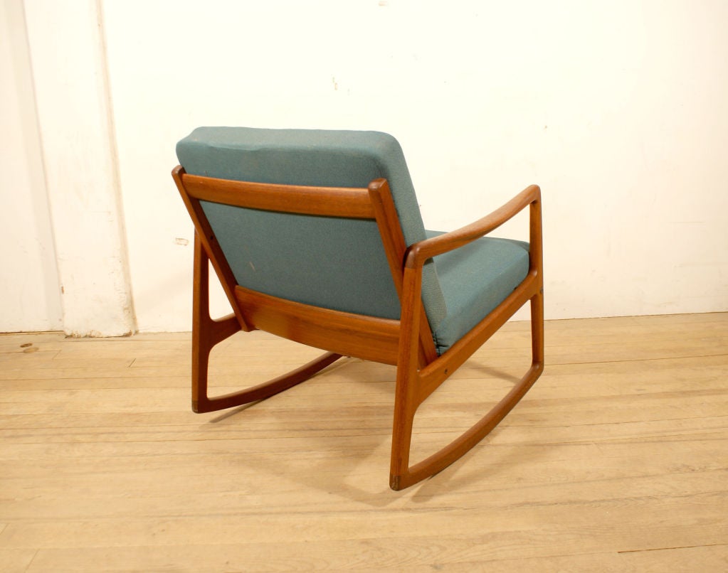 Danish Teak Rocking Chair by Ole Wanscher 2