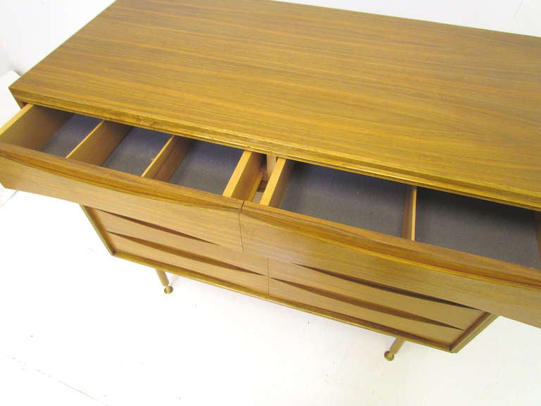 Walnut Rare Chest of Drawers by Erno Fabry, ca. 1960s