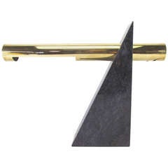 Marble and Brass Desk Lamp by Robert Sonneman