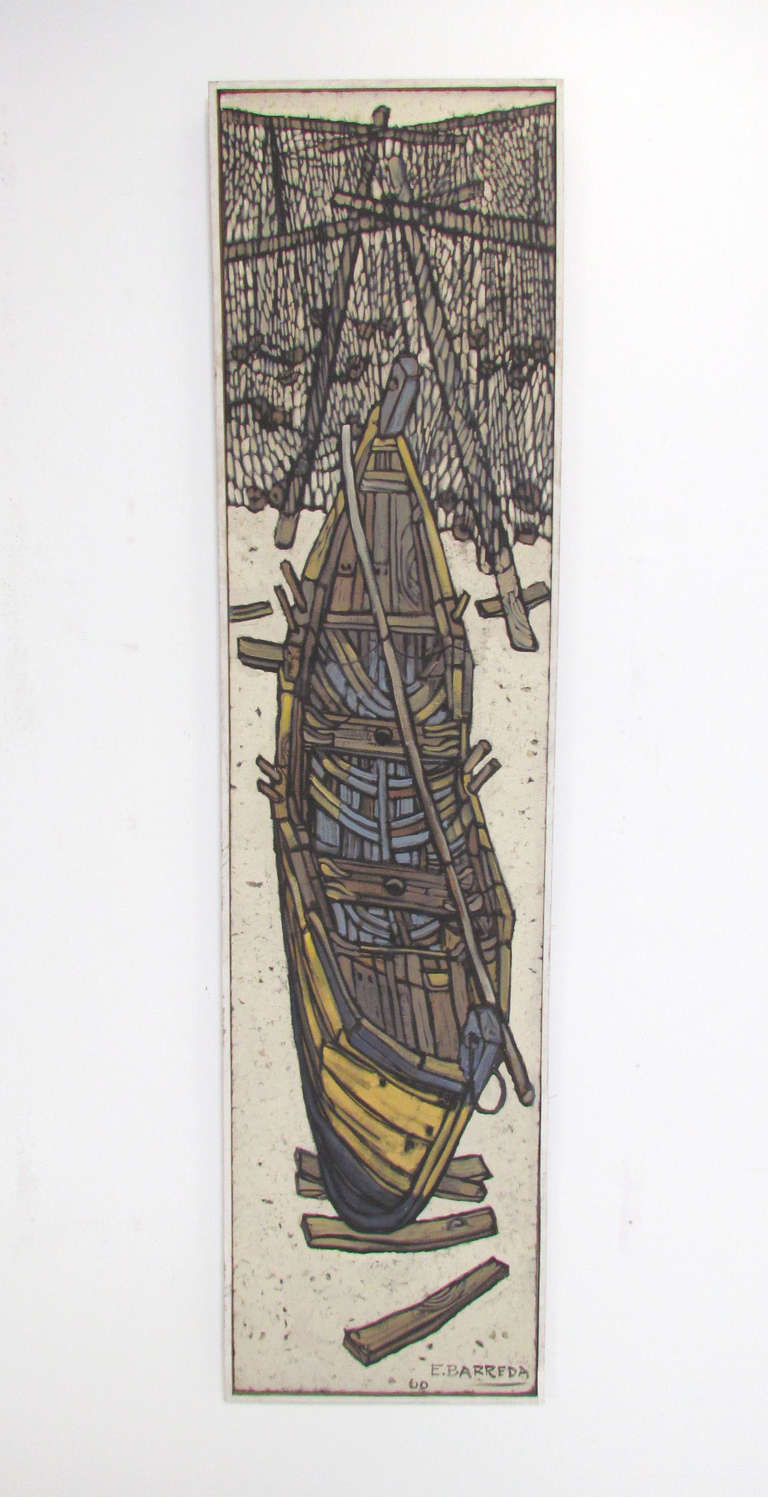 Mid-Century Oil Painting by Ernesto Barreda, d. 1960