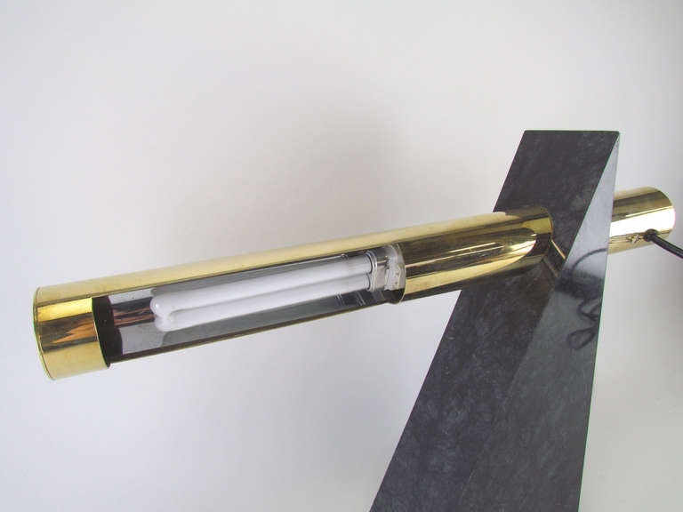 American Marble and Brass Desk Lamp by Robert Sonneman