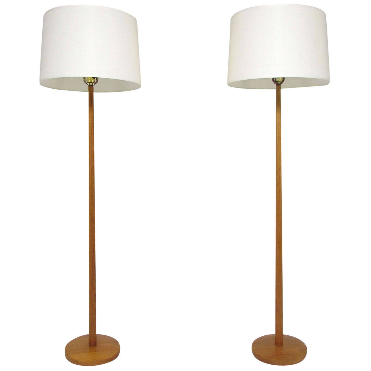 Pair of Danish Modern Teak Floor Lamps by Kovacs, circa 1960s at 1stDibs