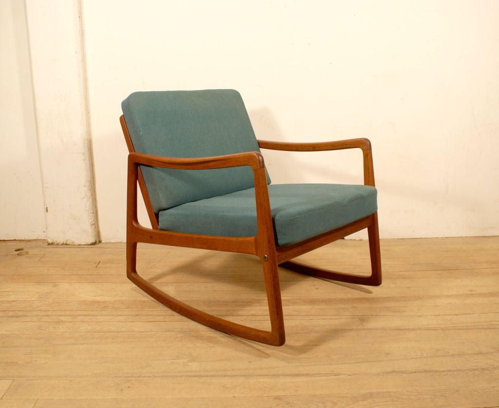 Teak rocking chair by Ole Wanscher for France & Sons.