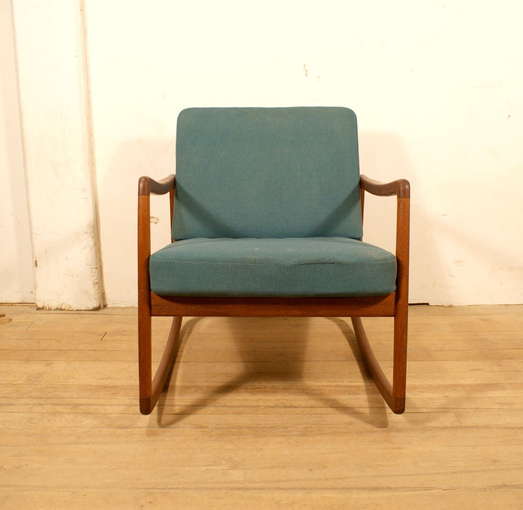 Mid-20th Century Danish Teak Rocking Chair by Ole Wanscher