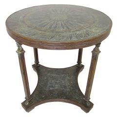 Etched Bronze Neoclassical Occasional Table by Maitland-Smith