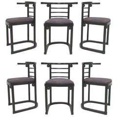 Set of Six Fledermaus Cafe Dining Chairs by Josef Hoffmann