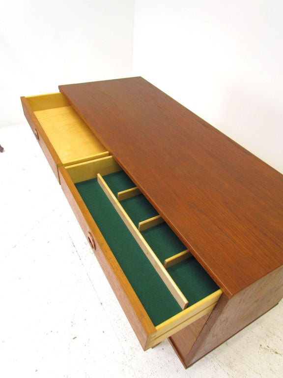 Mid-20th Century Scandinavian Modern Teak Serving Cabinet or Dresser By Dux