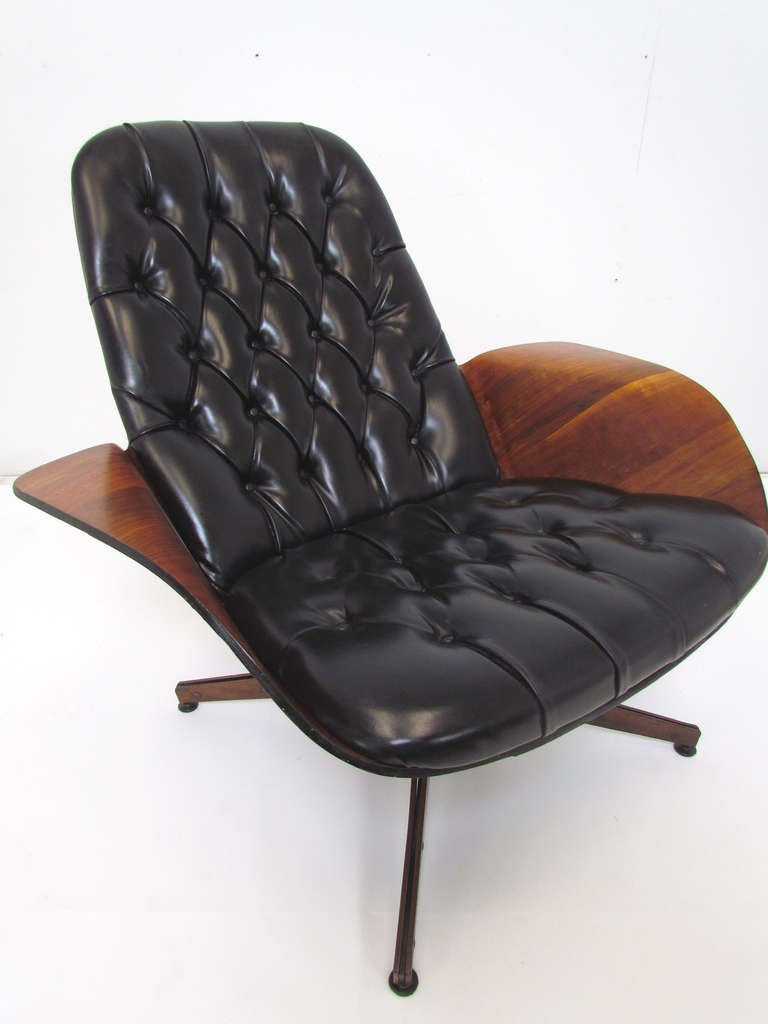 American Mid-Century Swivel High Back Lounge Chair by George Mulhauser for Plycraft