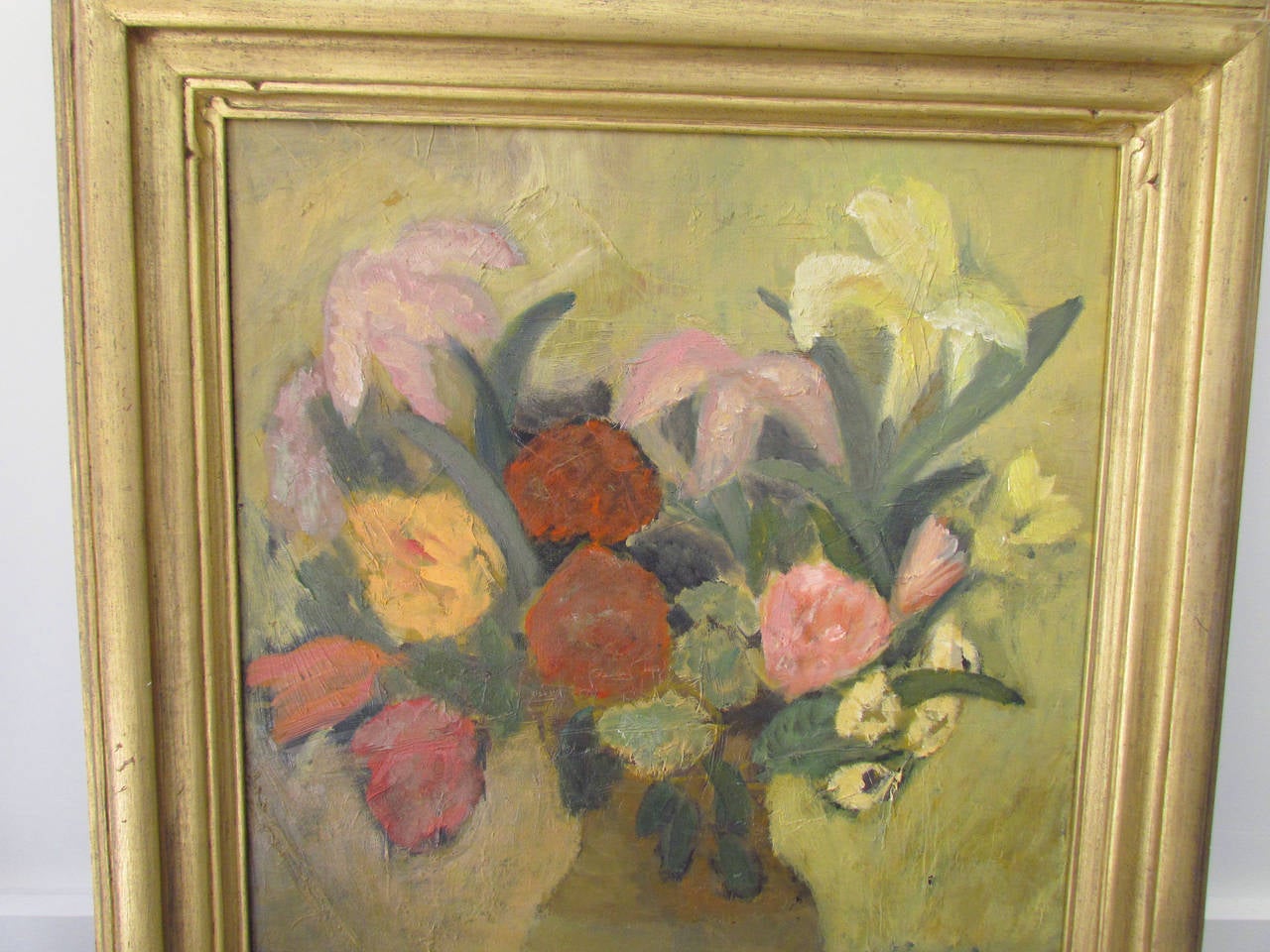 Modernist Still Life Oil Painting Signed Ehrlich, circa 1950s