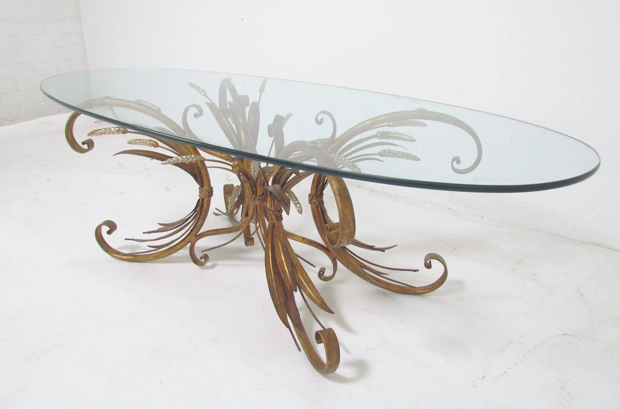 Italian Gilt Scroll Form Coco Chanel Sheaf Of Wheat Coffee Table Hollywood Regency Italian Gilt Scroll Form Coco Chanel Sheaf Of Wheat Coffee Table