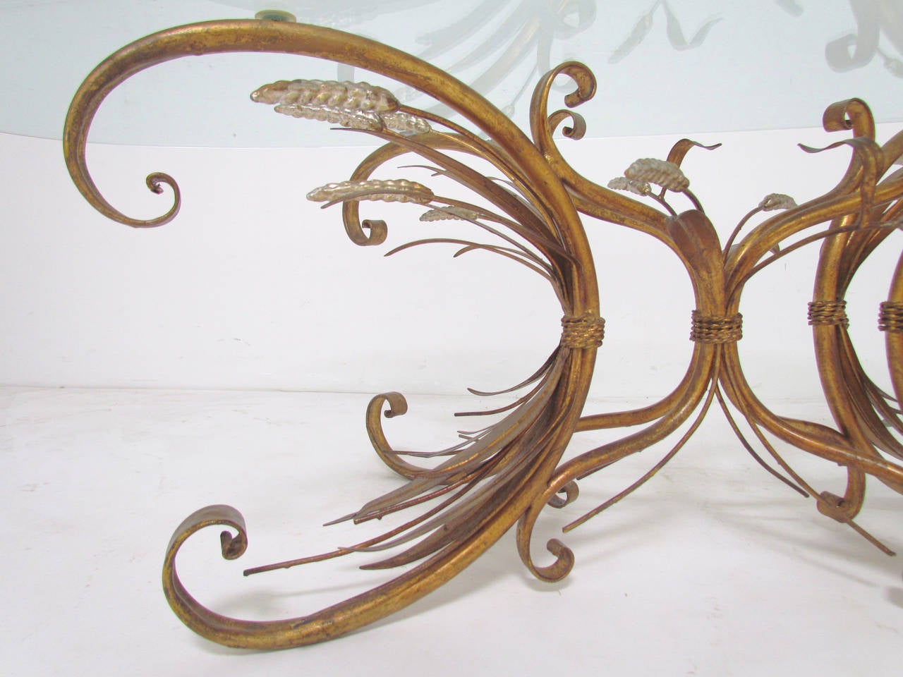 Hollywood Regency Italian Gilt Scroll Form 
