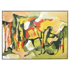 Abstract Oil Painting Signed Schiller, d. 1965