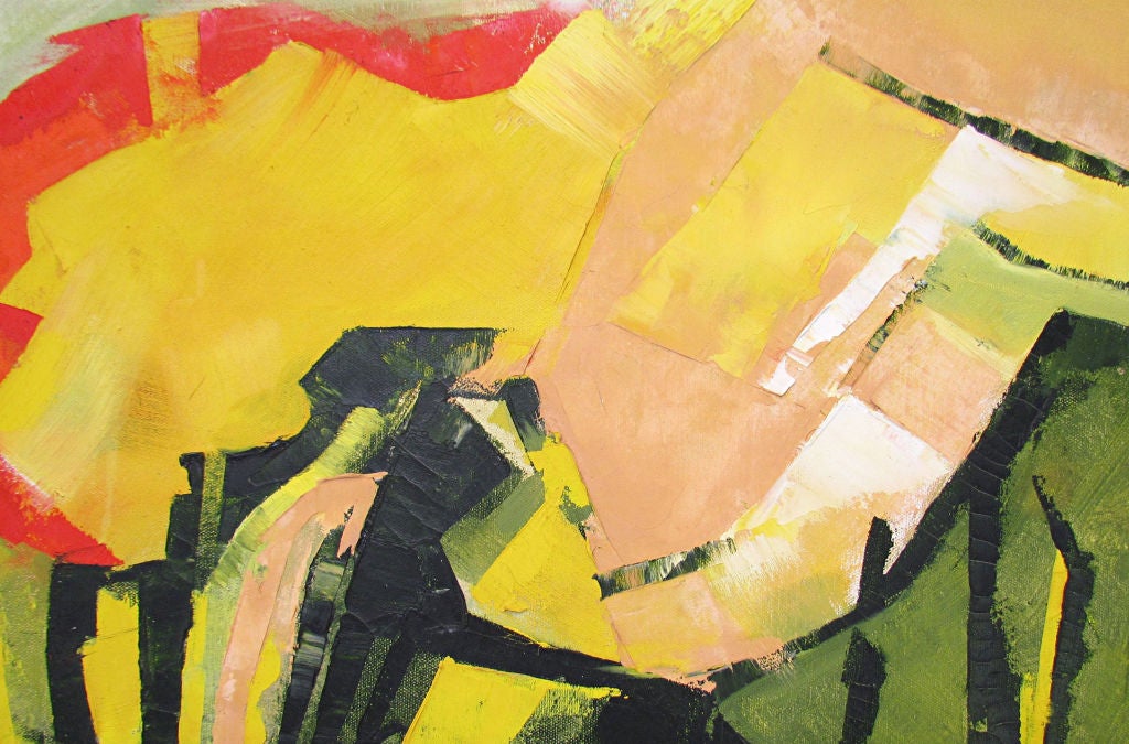 American Abstract Oil Painting Signed Schiller, d. 1965