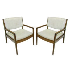 Pair of Mid-Century Modern Arm Lounge Chairs, Jens Risom